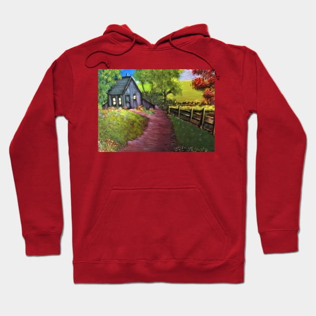 Cabin in the woods Hoodie by Allison Prior Art